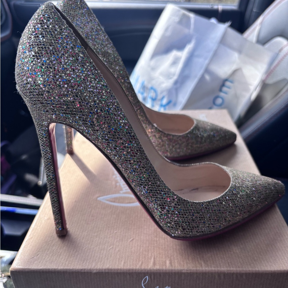 Christian Louboutin Gold Multicolor Heels - Picture 4 of 6